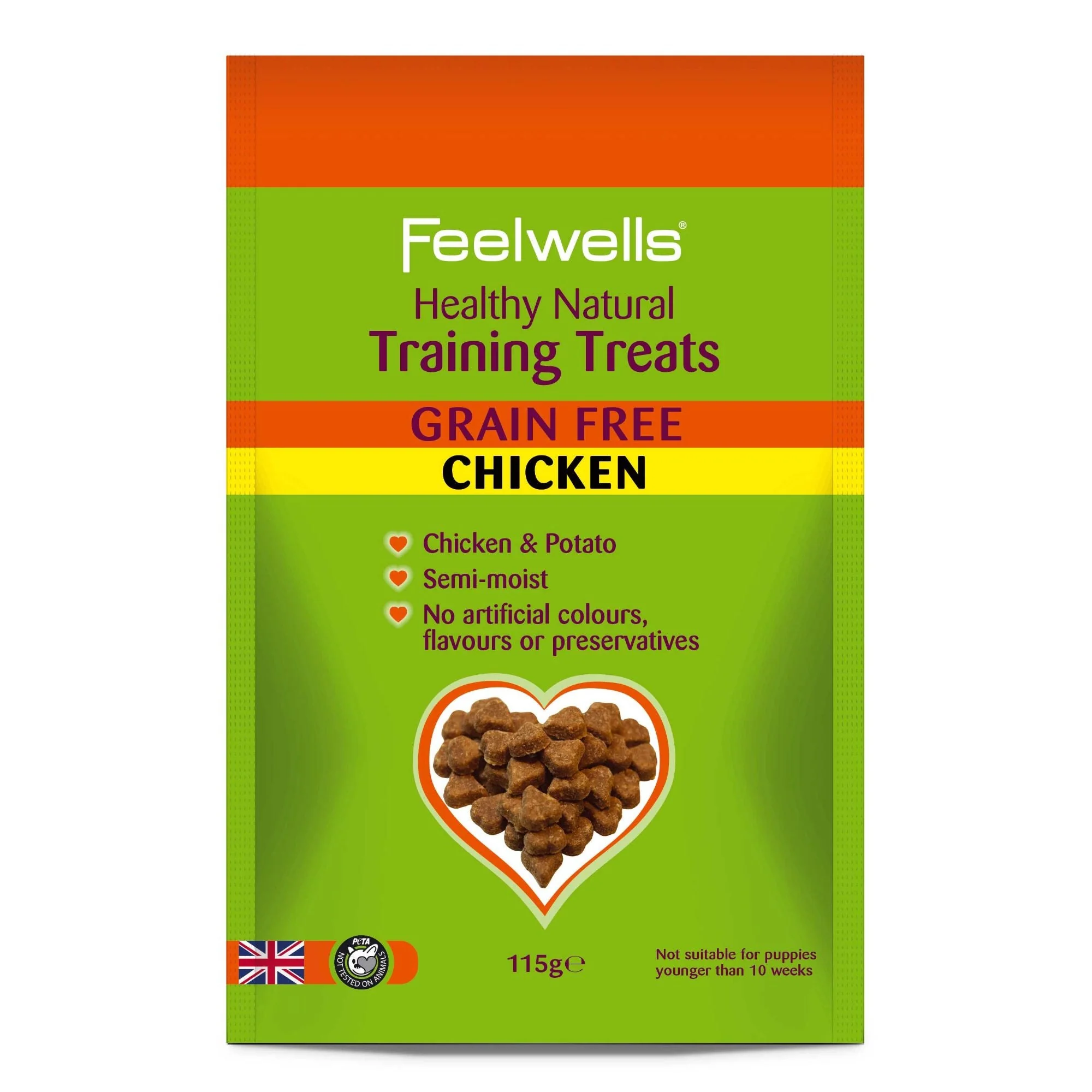 Feelwells Grain Free Training Dog Treats - Chicken - 115g