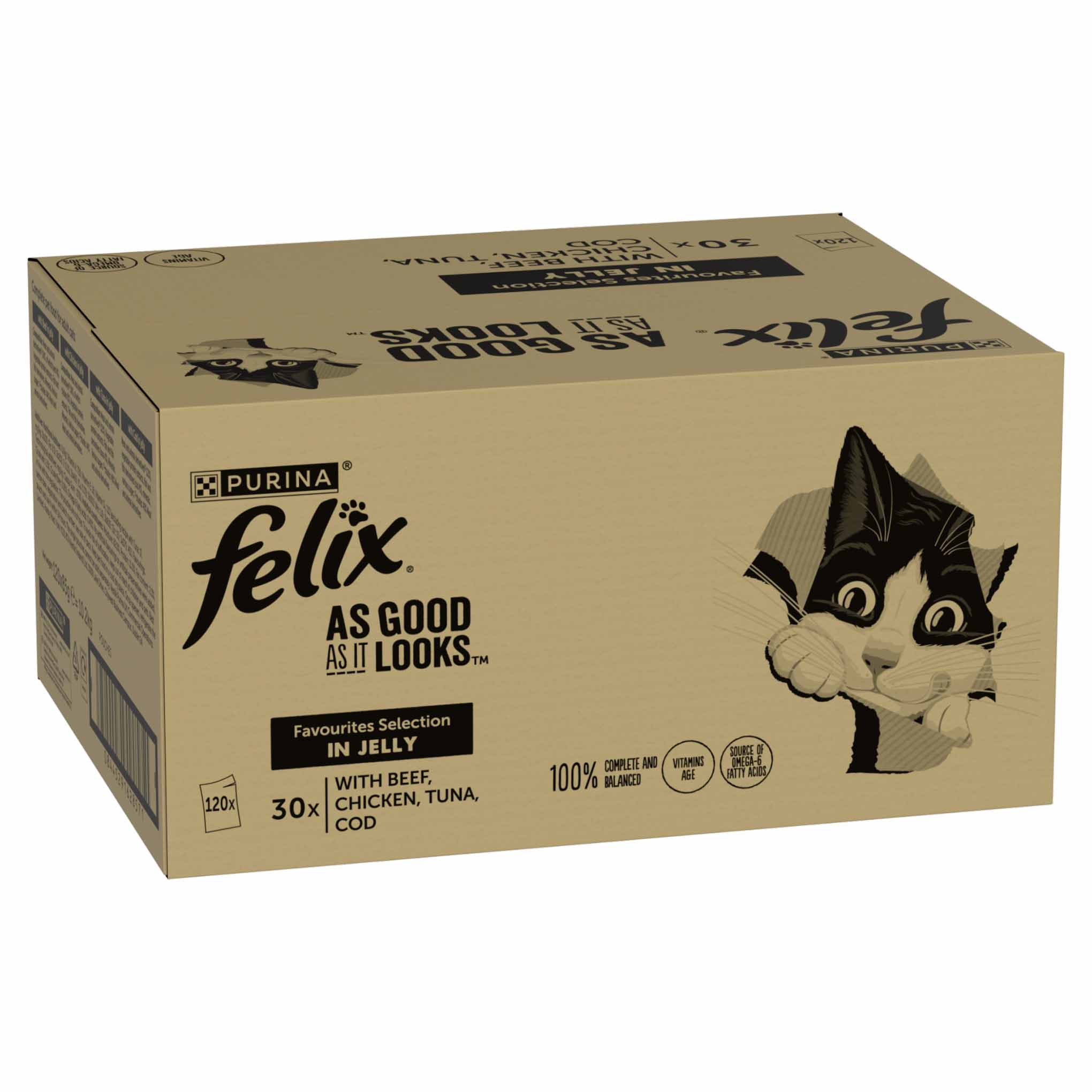 Felix As Good As It Looks Adult Wet Cat Food in Jelly - Favourites Selection - 120x85g Pouches - Image 2