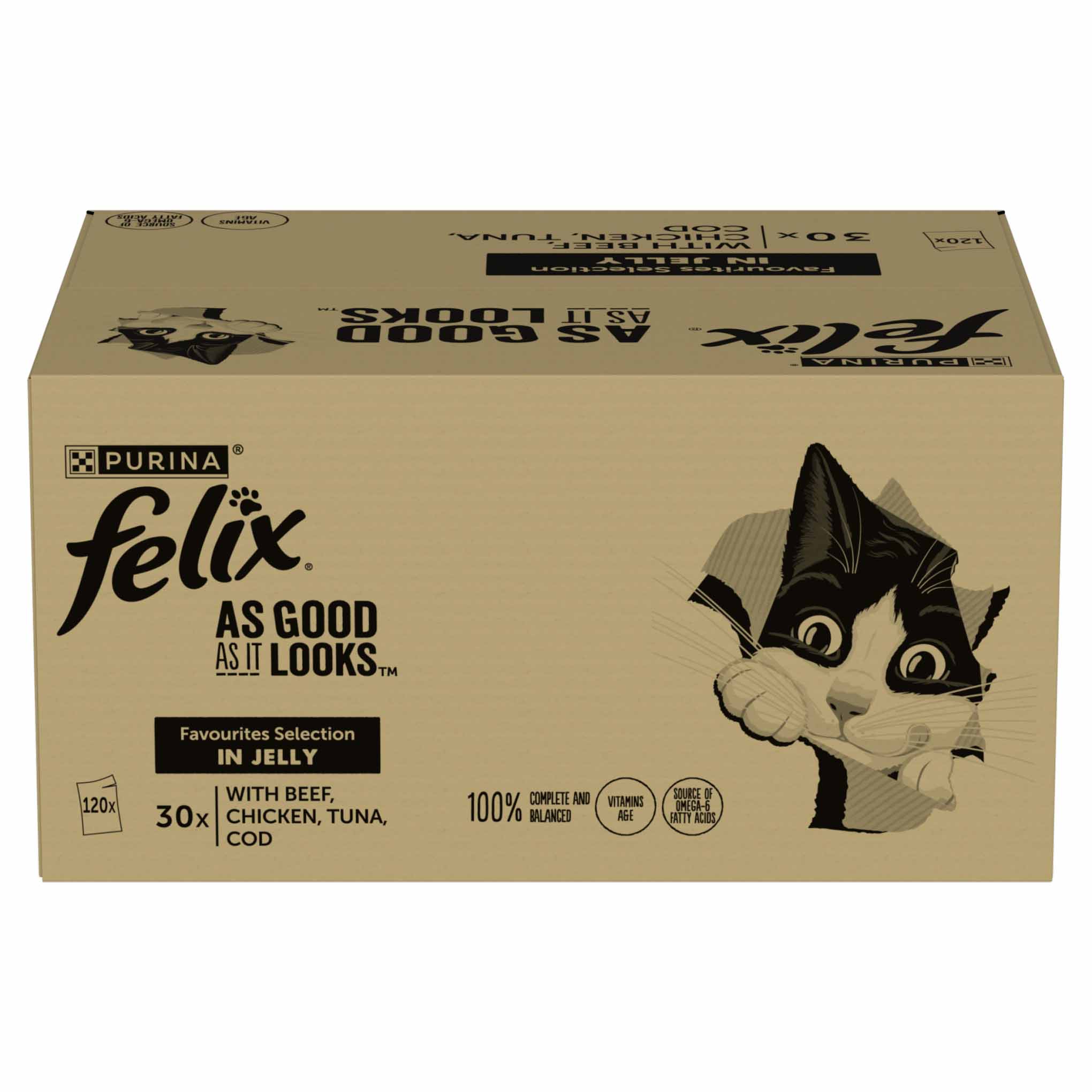 Felix As Good As It Looks Adult Wet Cat Food in Jelly - Favourites Selection - 120x85g Pouches - Image 3