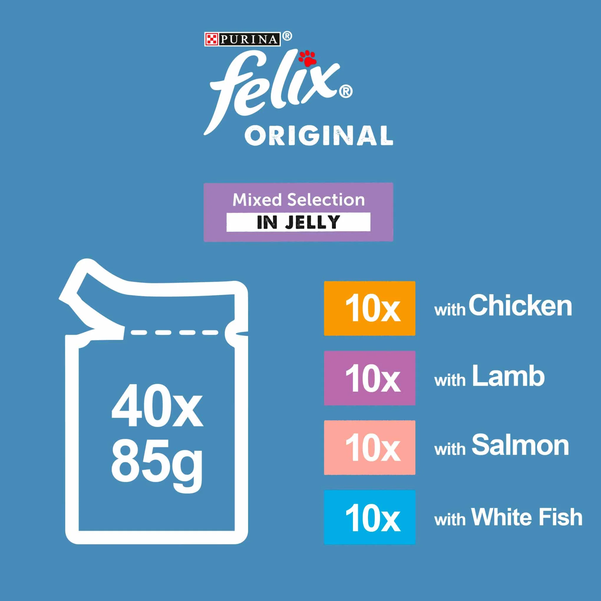 Felix Original Senior 7+ Wet Cat Food in Jelly - Mixed Selection - 40x85g Pouches - Image 6