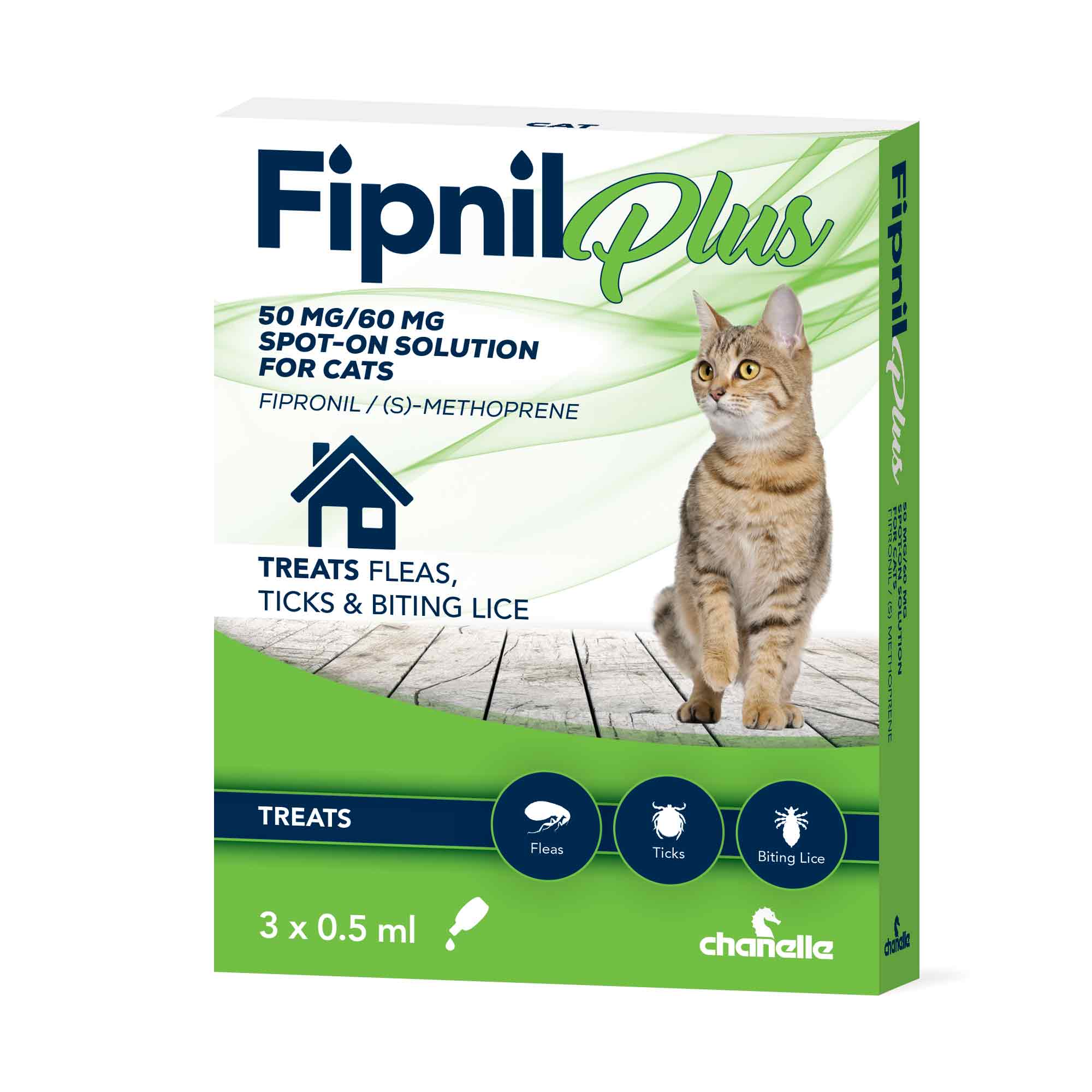 Fipnil Plus Spot-On Flea & Tick Solution for Cats - 3x0.5ml
