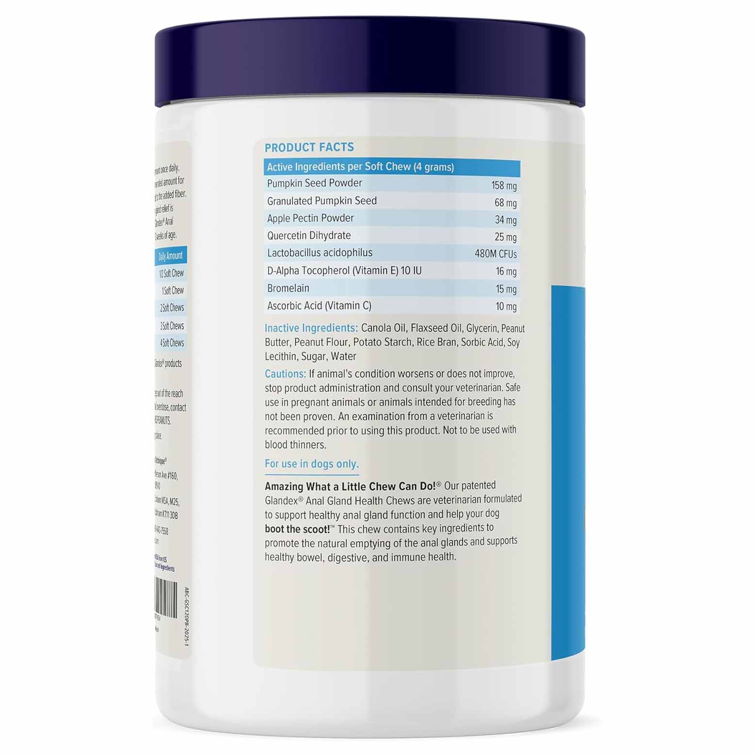 Glandex Anal Gland for Dogs - 120 Chewable Tablets - Image 3