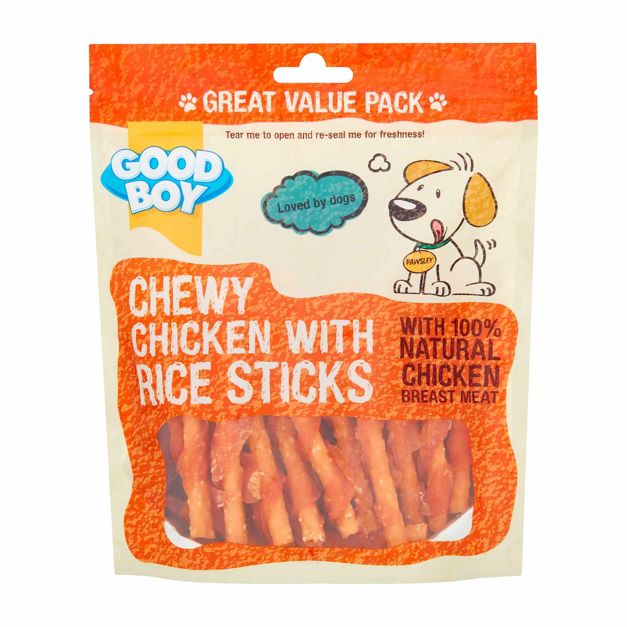 Good Boy Chewy Chicken with Rice Sticks Dog Treats - 300g