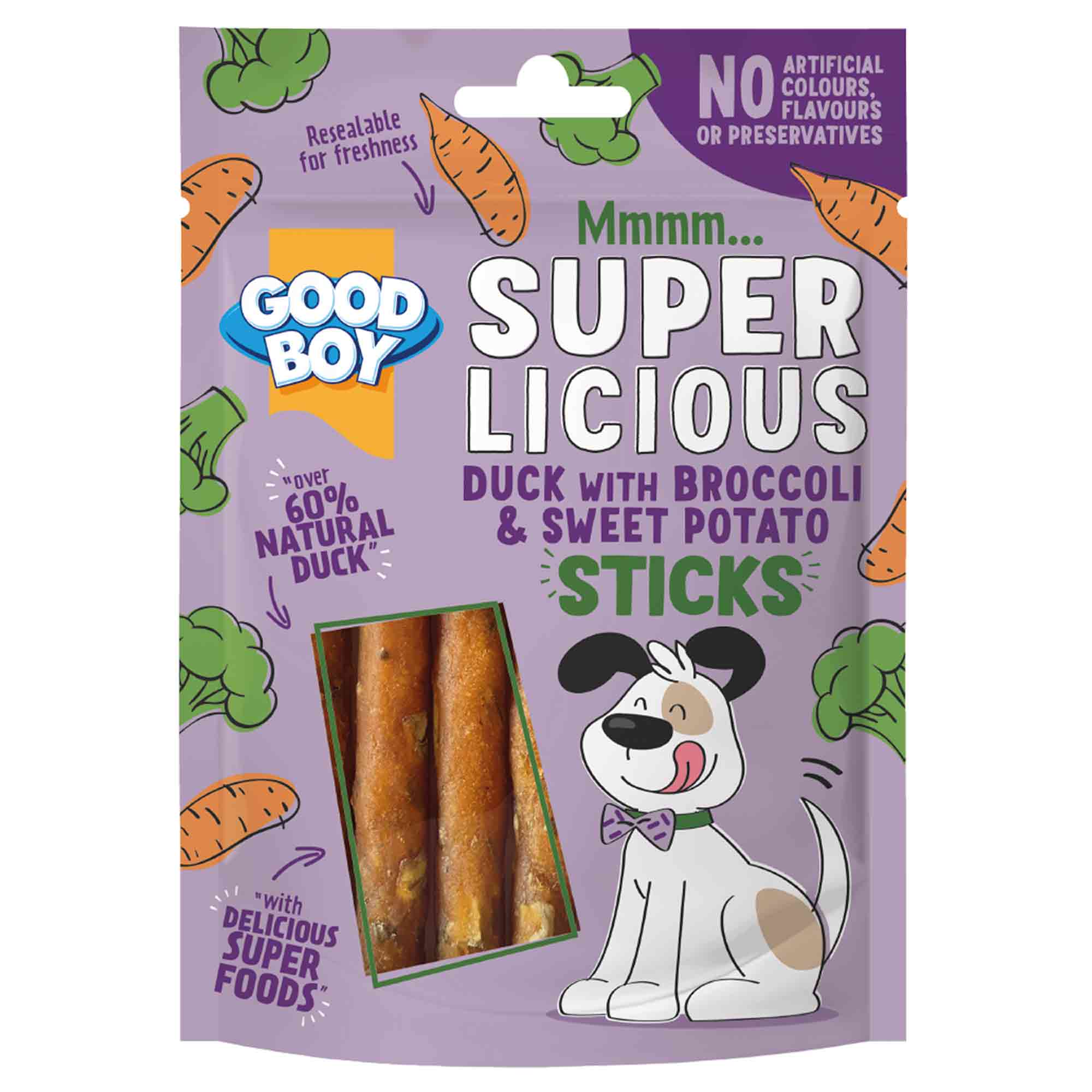 Good Boy Superlicious Duck, Sweet Potato & Broccoli Sticks Dog Treats - 70g - Image 6