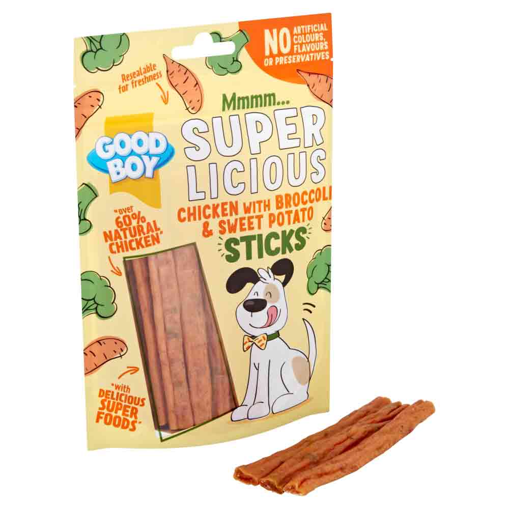 Good Boy Superlicious Stick Dog Treats - Chicken, Broccoli & Sweet Potato - 100g - Image 2