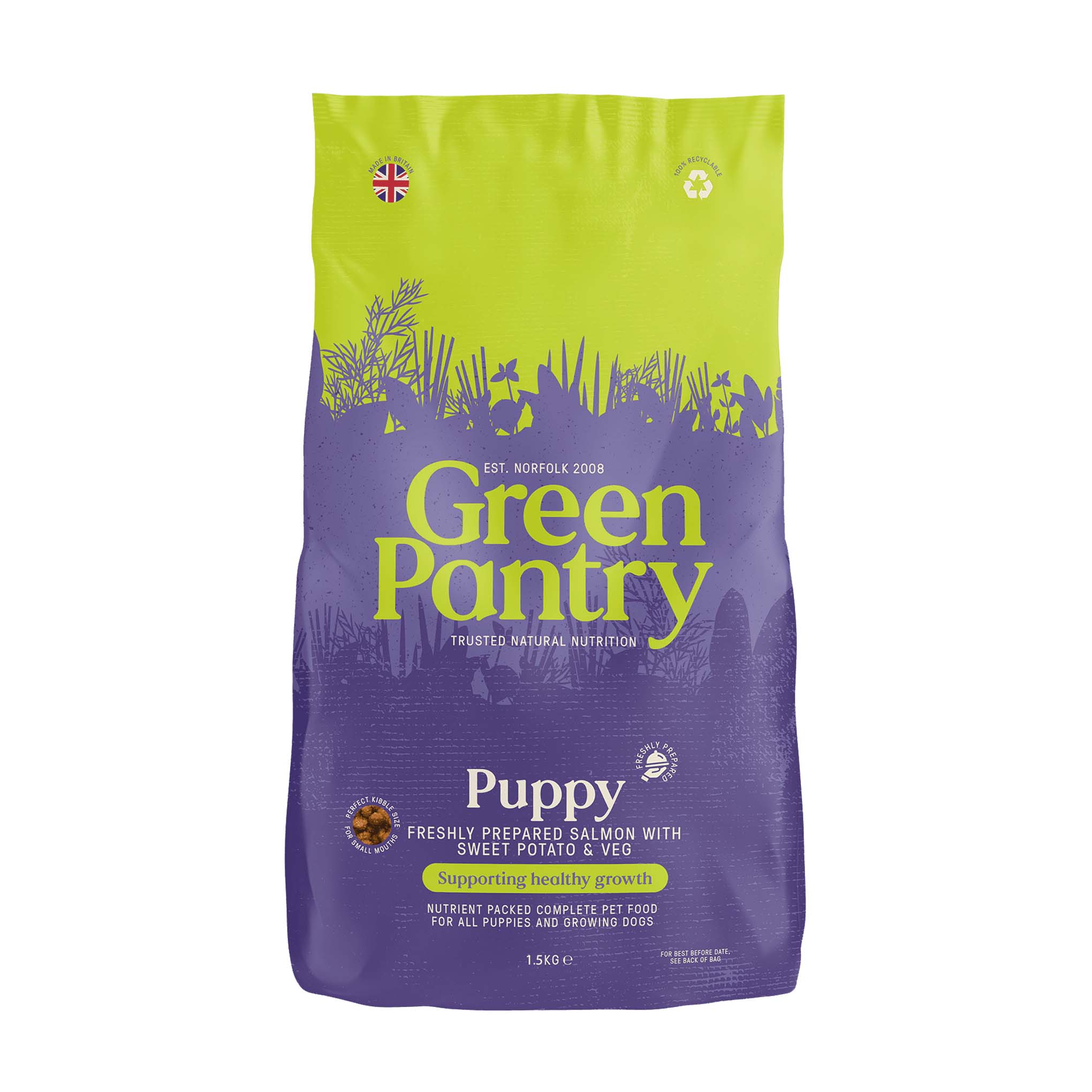 Green Pantry Puppy Dry Dog Food - Salmon with Sweet Potato & Veg - Image 2