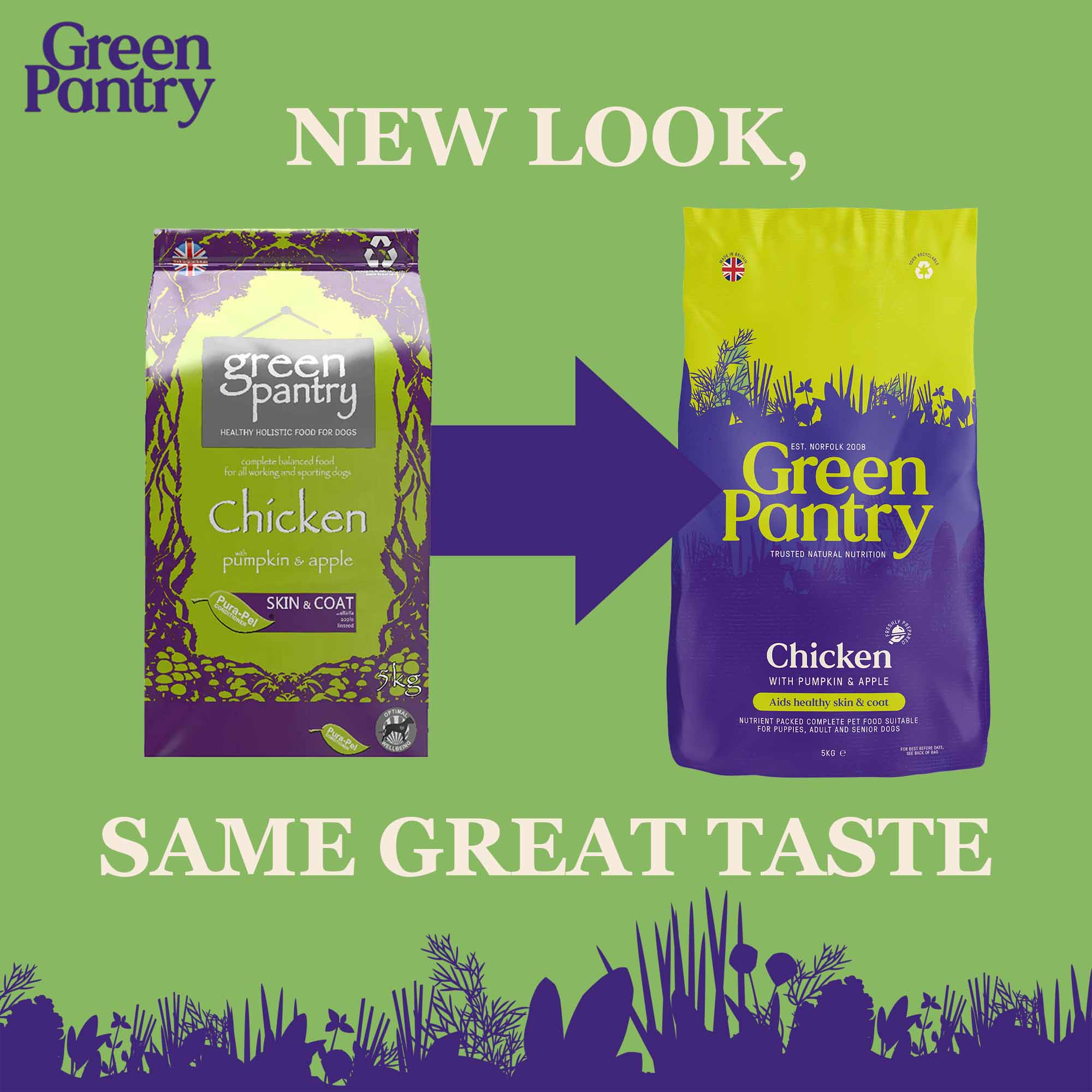 Green Pantry Skin & Coat Dry Dog Food - Chicken with Pumpkin & Apple - Image 4