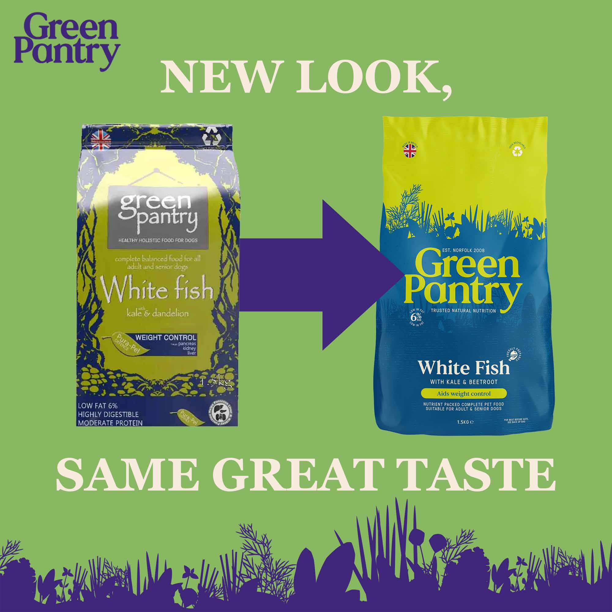 Green Pantry Weight Control Dry Dog Food - White Fish, Kale & Beetroot - Image 3