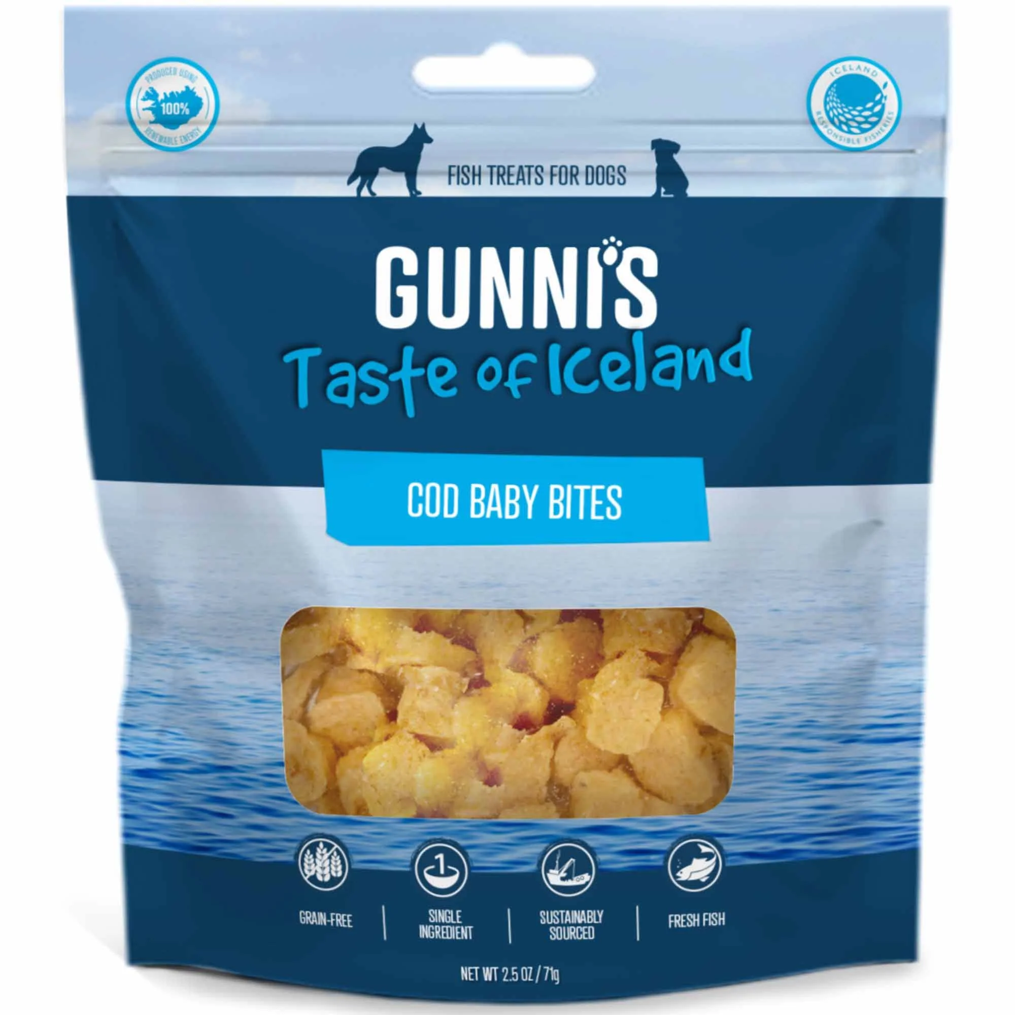 Gunnis Cod Baby Bites Fish Treats for Dogs - 85g