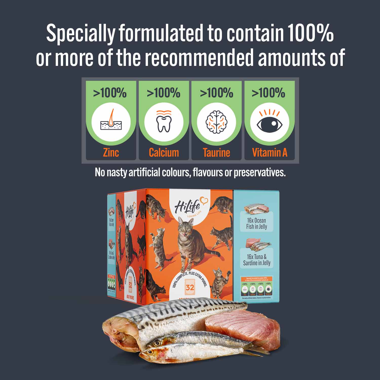 HiLife Adult Wet Cat Food in Jelly - Ocean Fish Recipes - 32x70g Pouches - Image 5