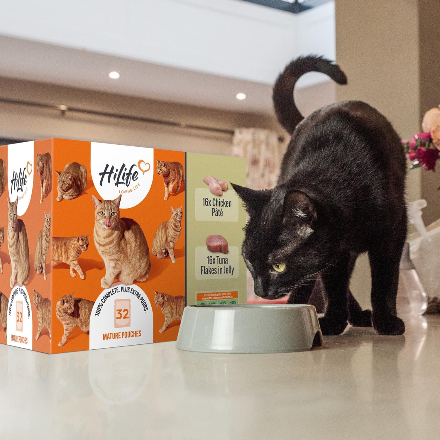 HiLife Mature Wet Cat Food - Chicken Pate & Tuna in Jelly - 32x70g Pouches - Image 2