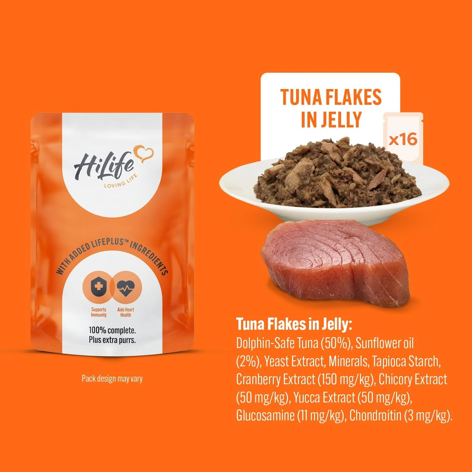 HiLife Mature Wet Cat Food - Chicken Pate & Tuna in Jelly - 32x70g Pouches - Image 6