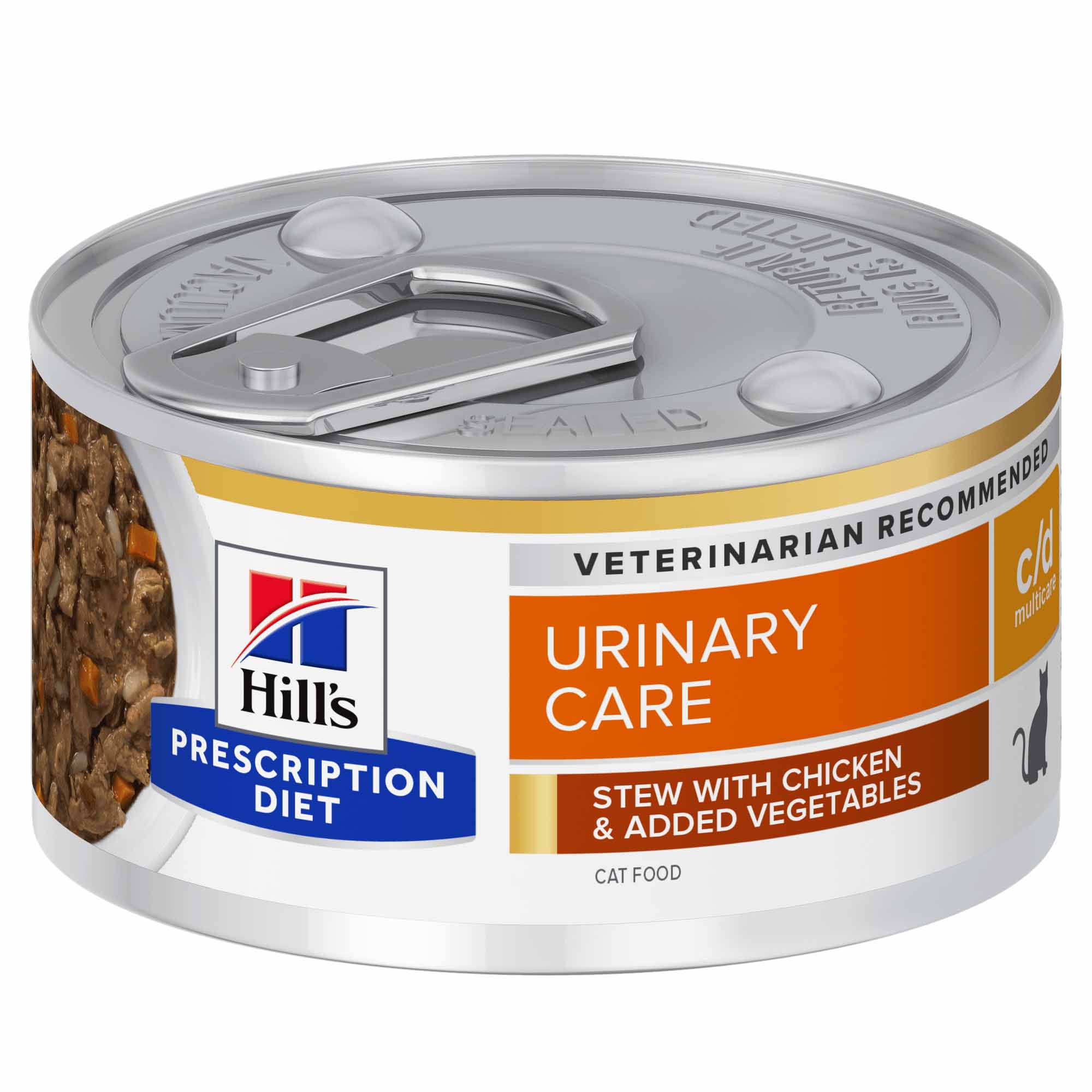 Hills Prescription Diet c/d Multicare Urinary Care Stew Cat Food - Chicken - 24x82g Cans
