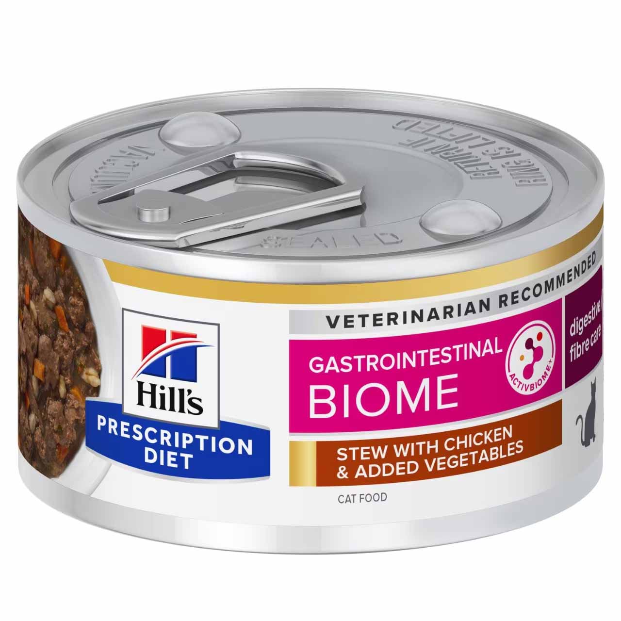 Hills Prescription Diet Gastrointestinal Biome Wet Stew Cat Food - Chicken & Vegetable - 24x82g Cans