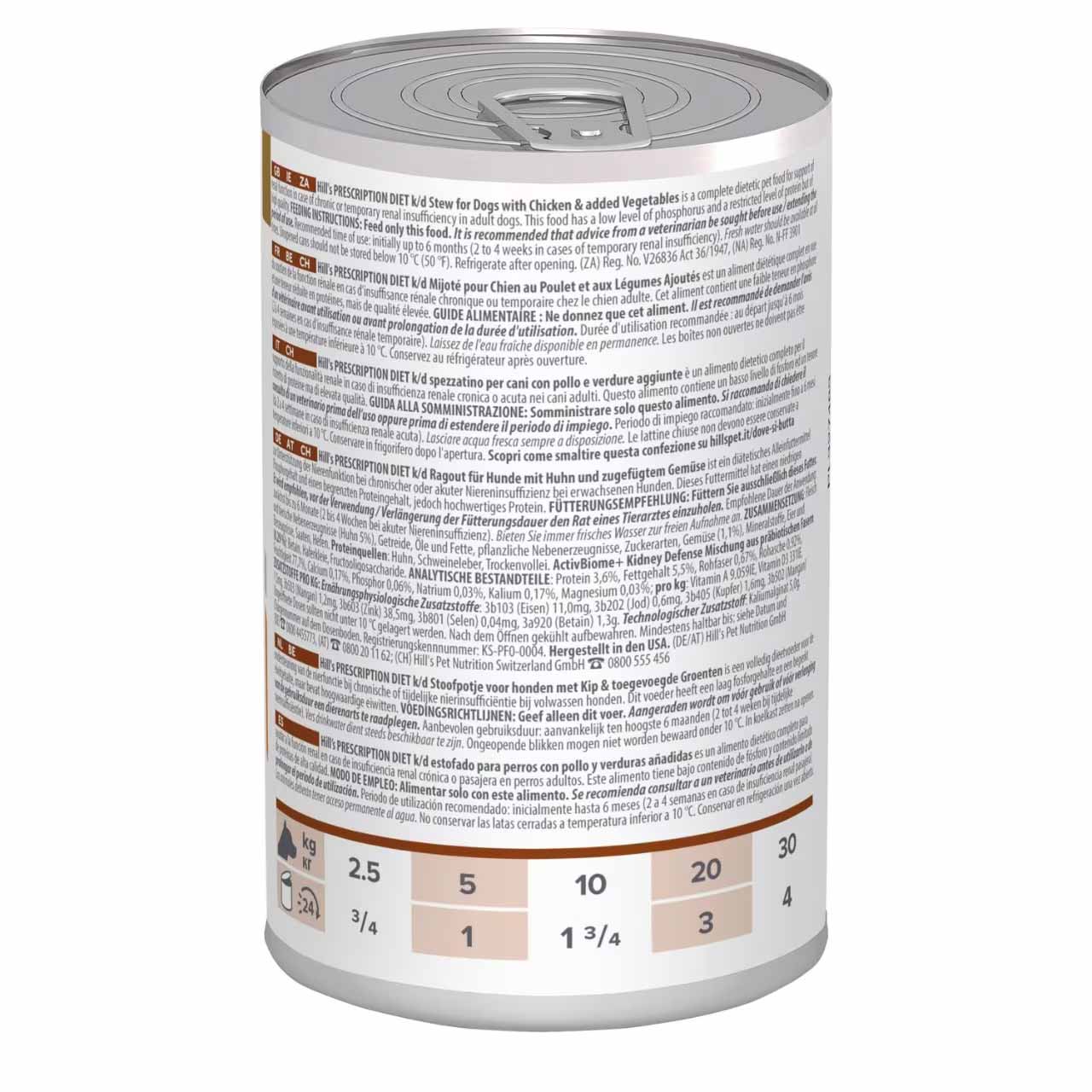 Hills Prescription Diet k/d Kidney Care Wet Stew Dog Food - Chicken & Vegetables - 12x354g Cans - Image 2