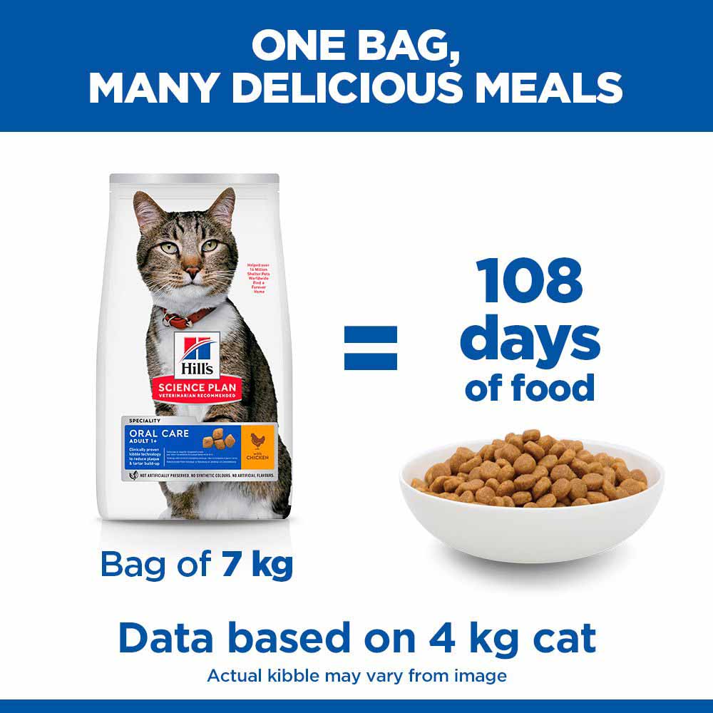Hills Science Plan Adult Oral Care Dry Cat Food - Chicken - Image 5