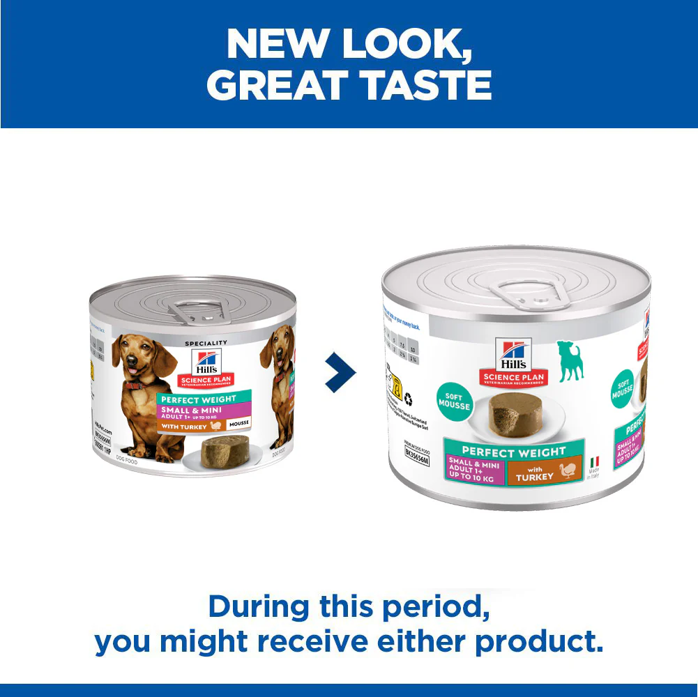 Hills Science Plan Adult Small & Mini Perfect Weight Wet Dog Food - Turkey - 12x200g Cans - Image 6