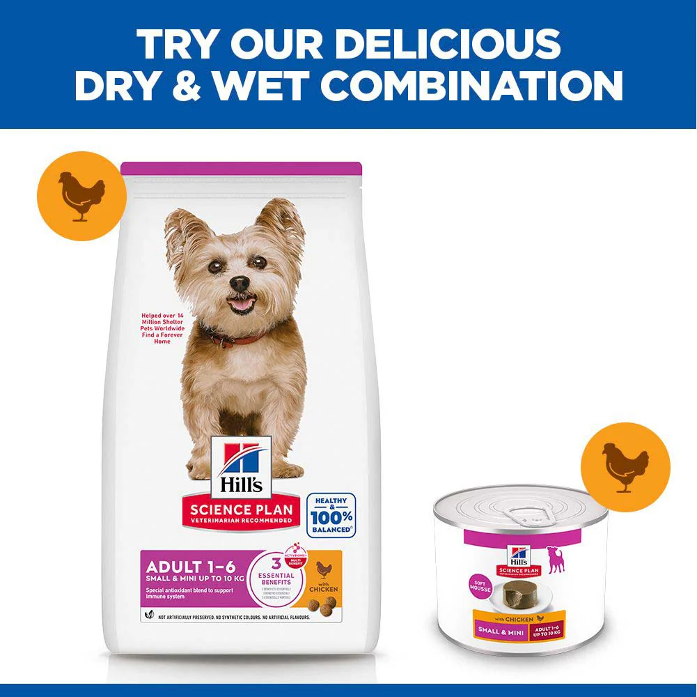 Hills Science Plan Adult Small & Mini Wet Dog Food - Chicken - 12x200g Cans - Image 5