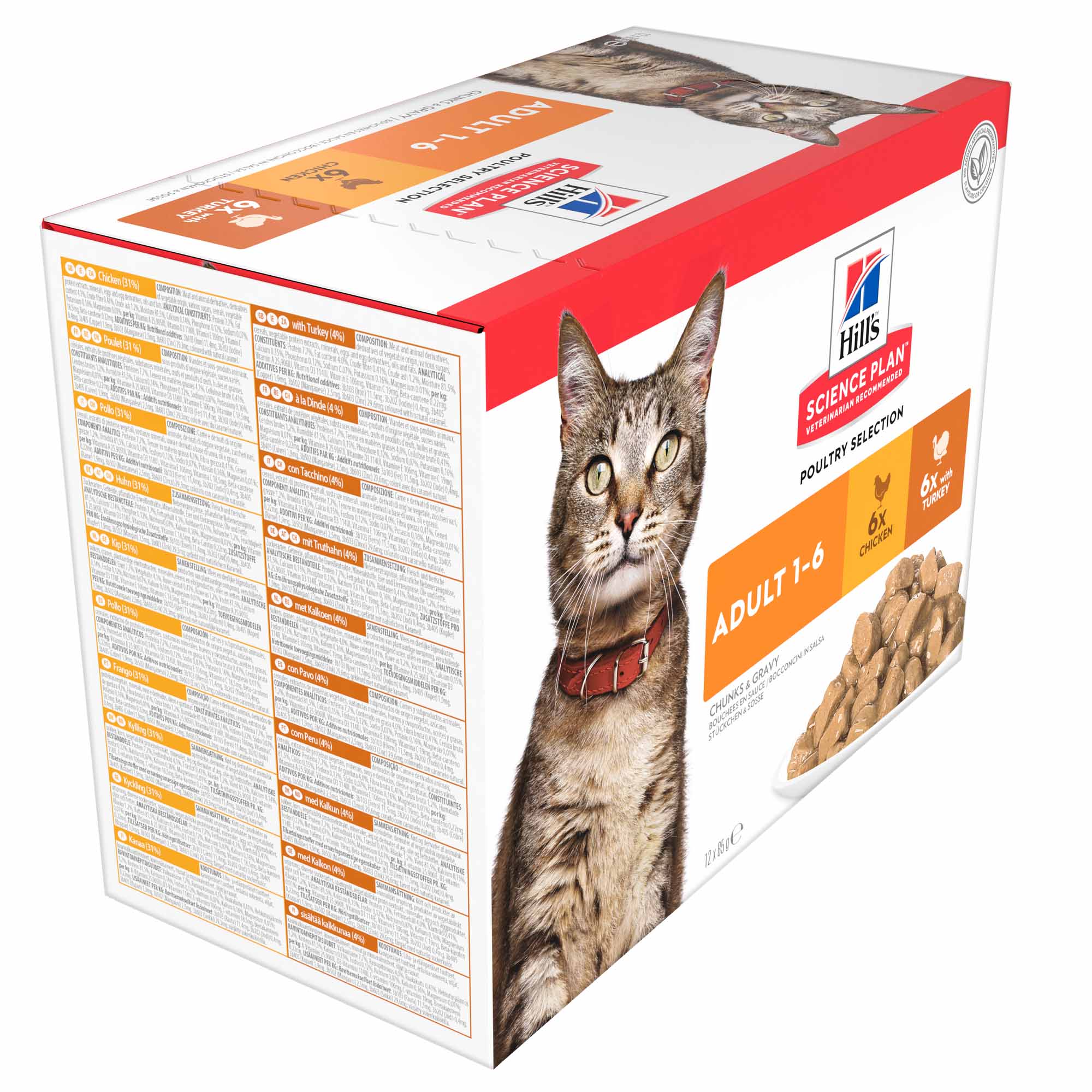 Hills Science Plan Adult Wet Cat Food - Poultry - 12x85g Pouches - Image 2