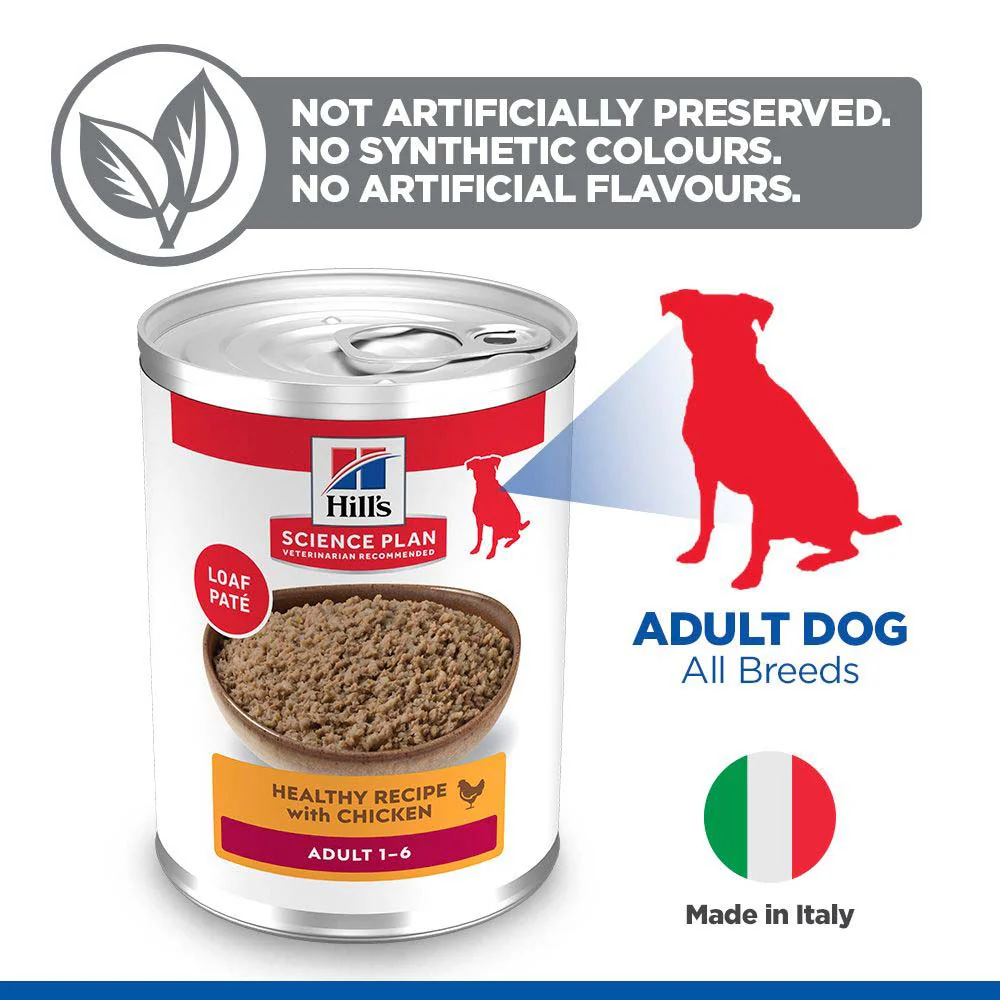 Hills Science Plan Adult Wet Dog Food - Chicken - 12x370g Cans - Image 4