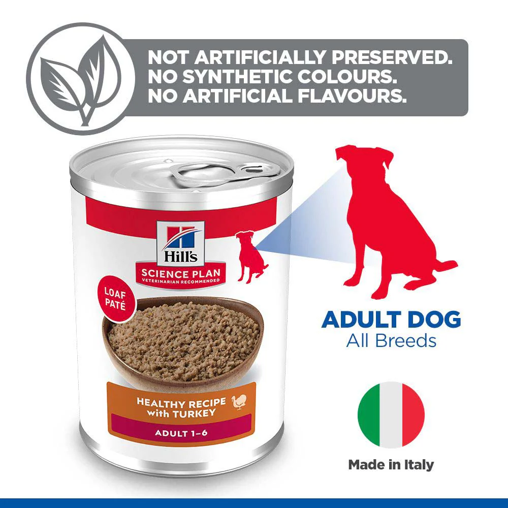 Hills Science Plan Adult Wet Dog Food - Turkey - 12x370g Cans - Image 4