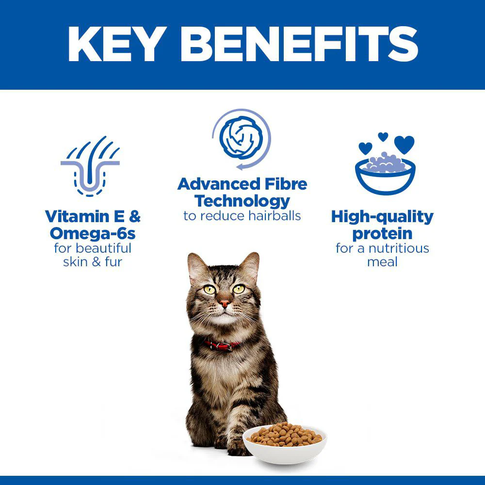 Hills Science Plan Hairball & Perfect Coat Adult Dry Cat Food - Chicken - Image 3