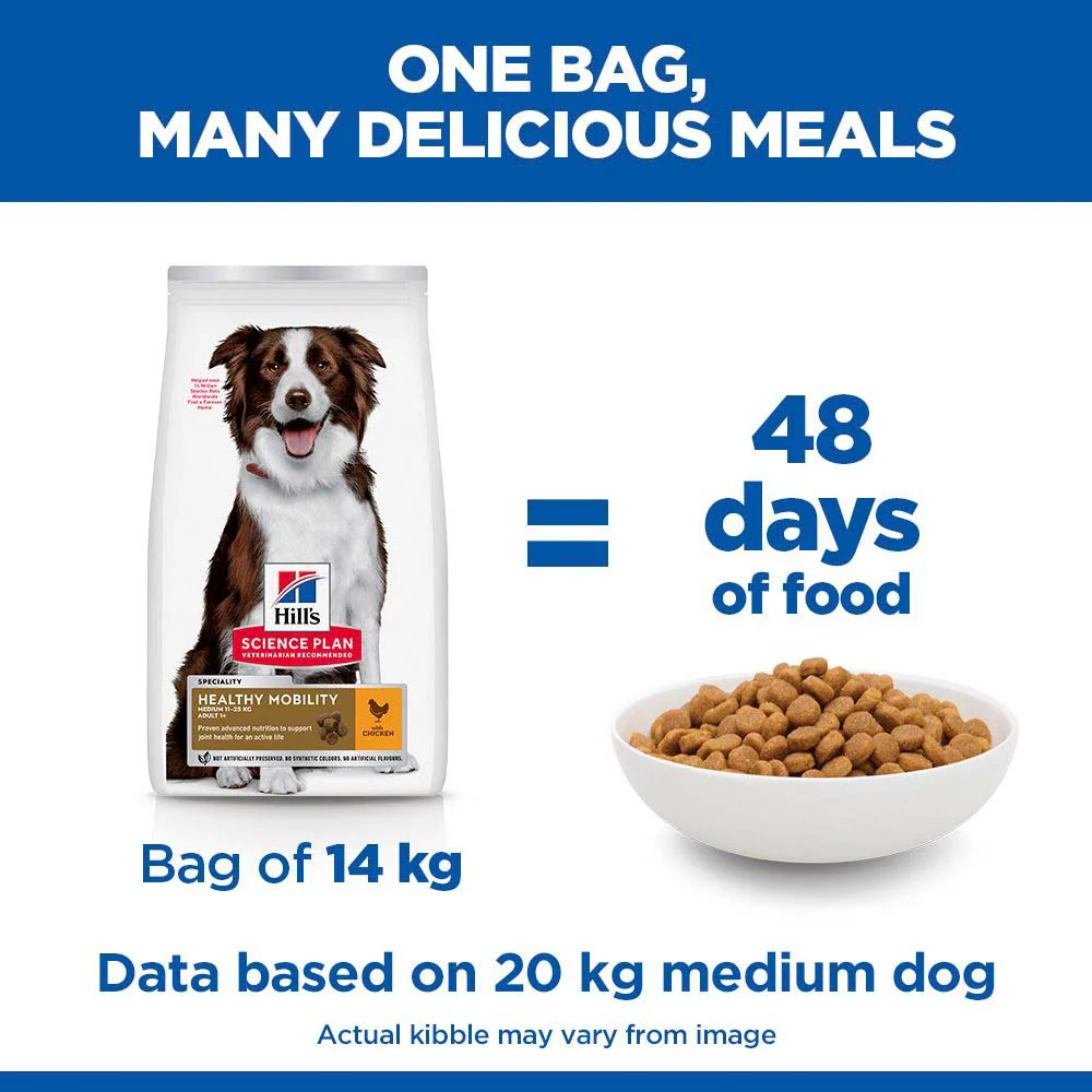 Hills Science Plan Healthy Mobility Medium Breed Adult Dry Dog Food - Chicken - Image 5