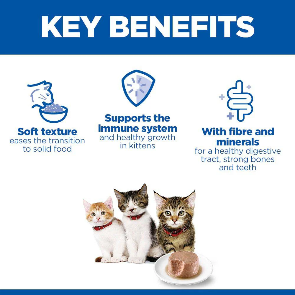 Hills Science Plan Kitten & Mother Tender Mousse Cat Food - Chicken & Turkey - 24x85g Cans - Image 2