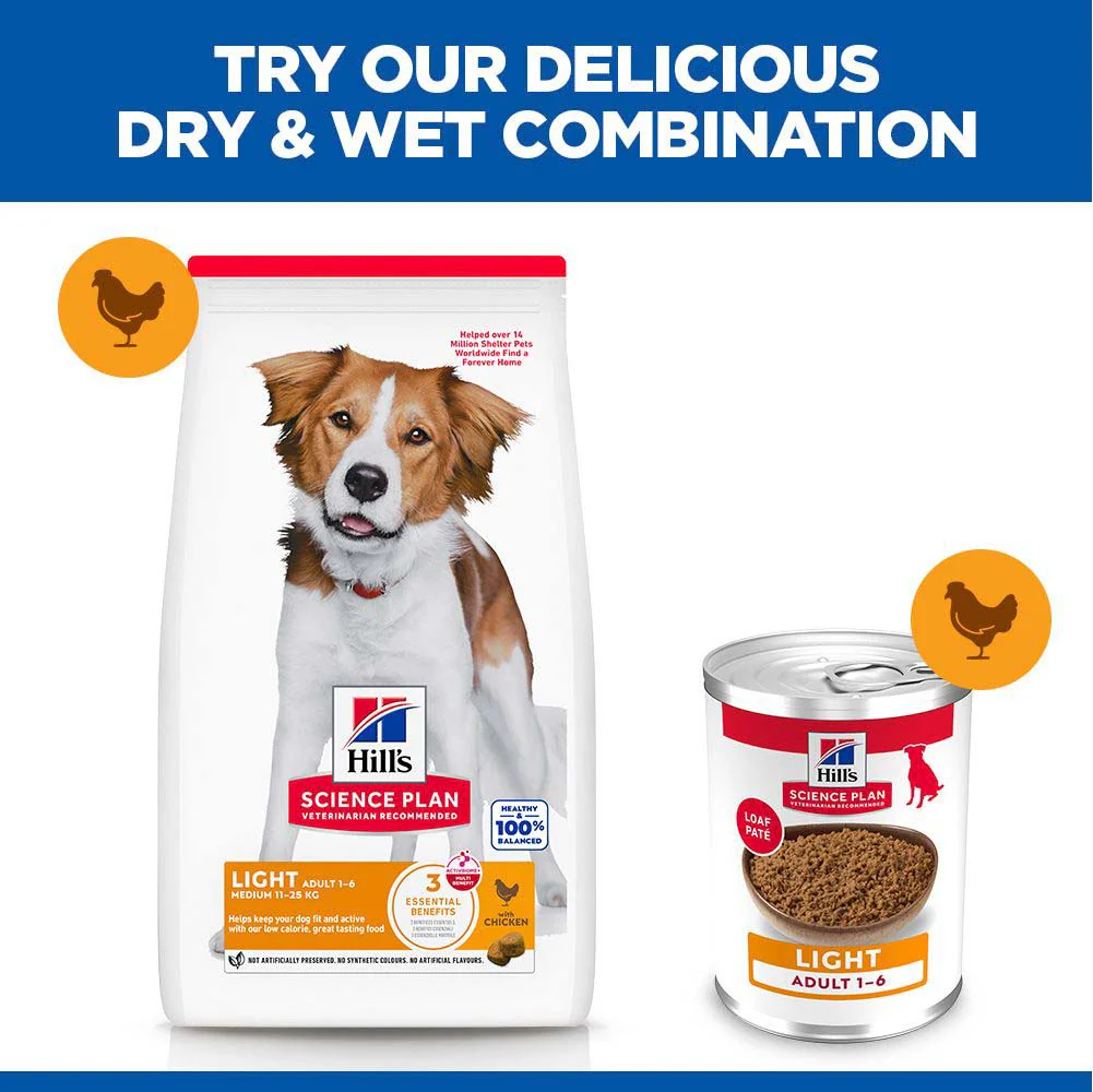 Hills Science Plan Light Medium Breed Adult Dry Dog Food - Chicken - Image 5