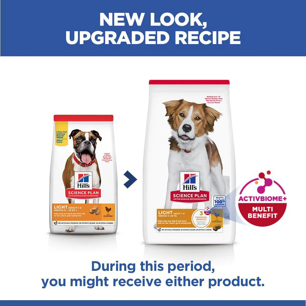Hills Science Plan Light Medium Breed Adult Dry Dog Food - Chicken - Image 7