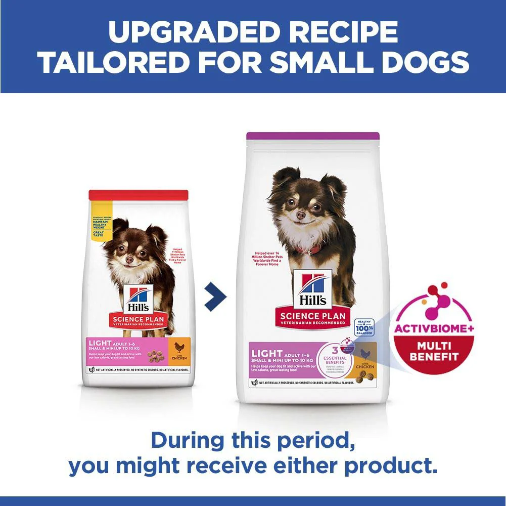 Hills Science Plan Light Small & Mini Breed Adult Dry Dog Food - Chicken - Image 8