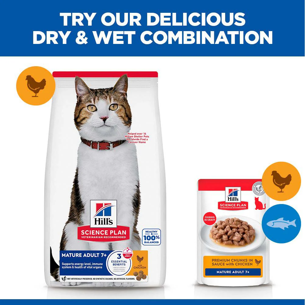 Hills Science Plan Mature Adult Dry Cat Food Chicken - Image 5