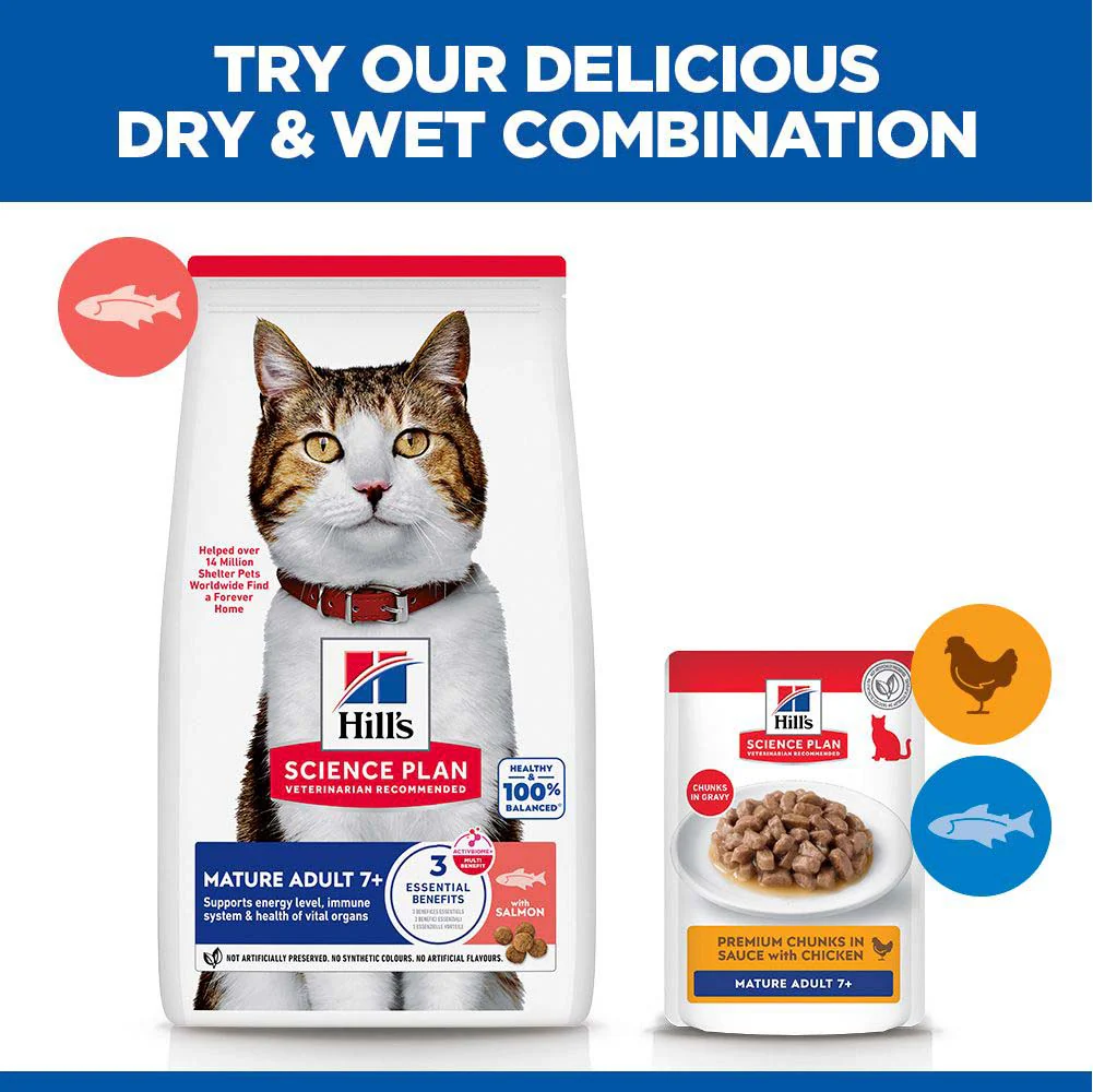 Hills Science Plan Mature Dry Cat Food - Salmon - Image 7