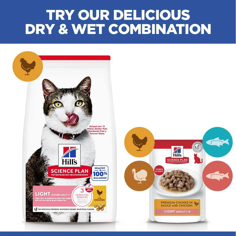 Hills Science Plan Mature Light Dry Cat Food - Chicken - Image 6