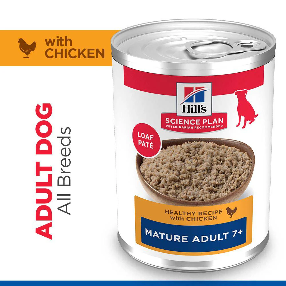 Hills Science Plan Mature Wet Dog Food - Chicken - 12x370g Cans - Image 2