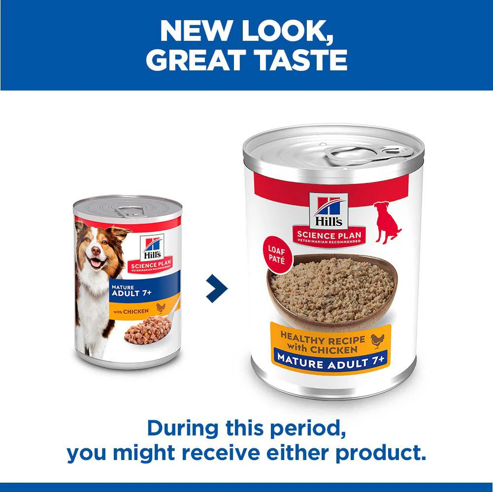 Hills Science Plan Mature Wet Dog Food - Chicken - 12x370g Cans - Image 5