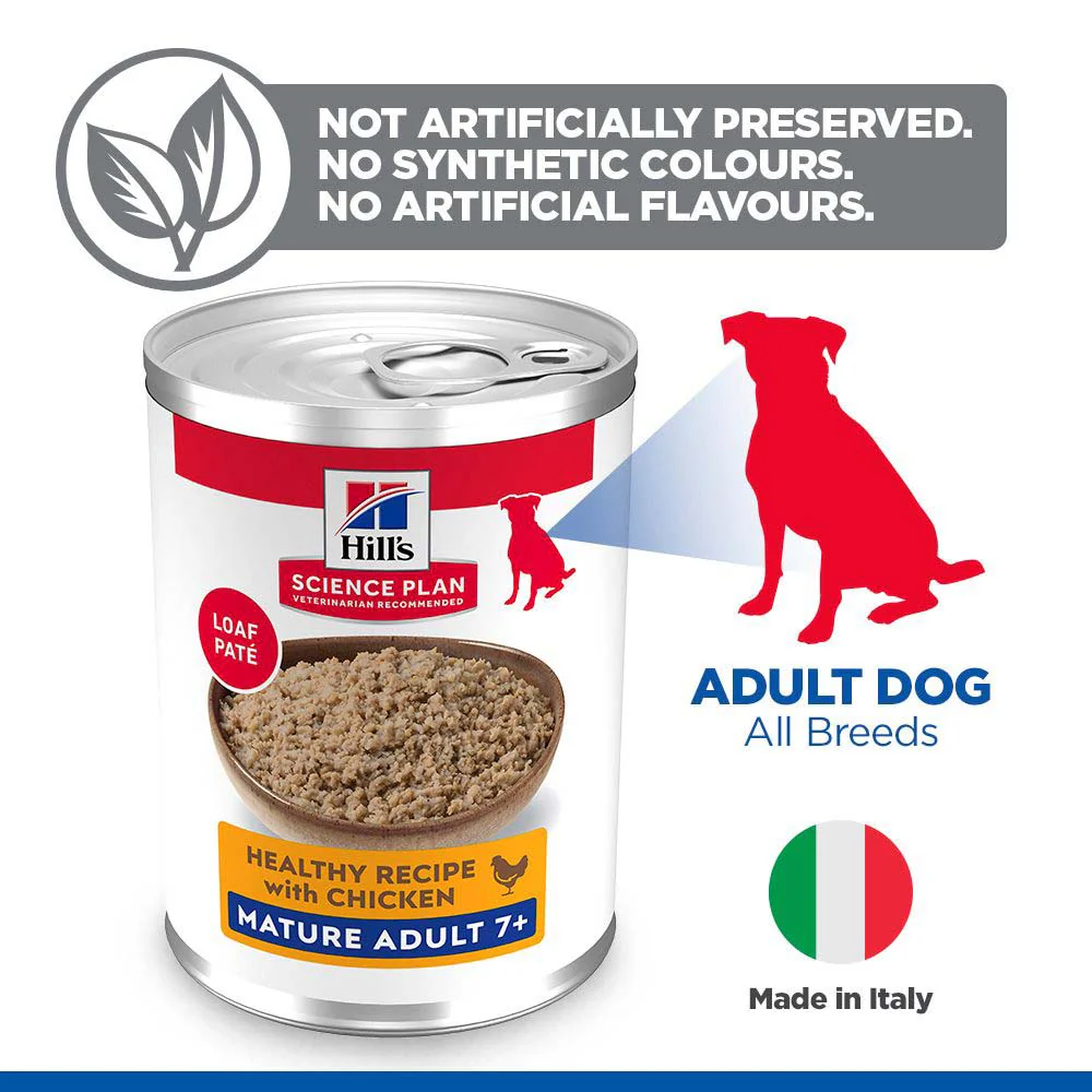 Hills Science Plan Mature Wet Dog Food - Chicken - 12x370g Cans - Image 6