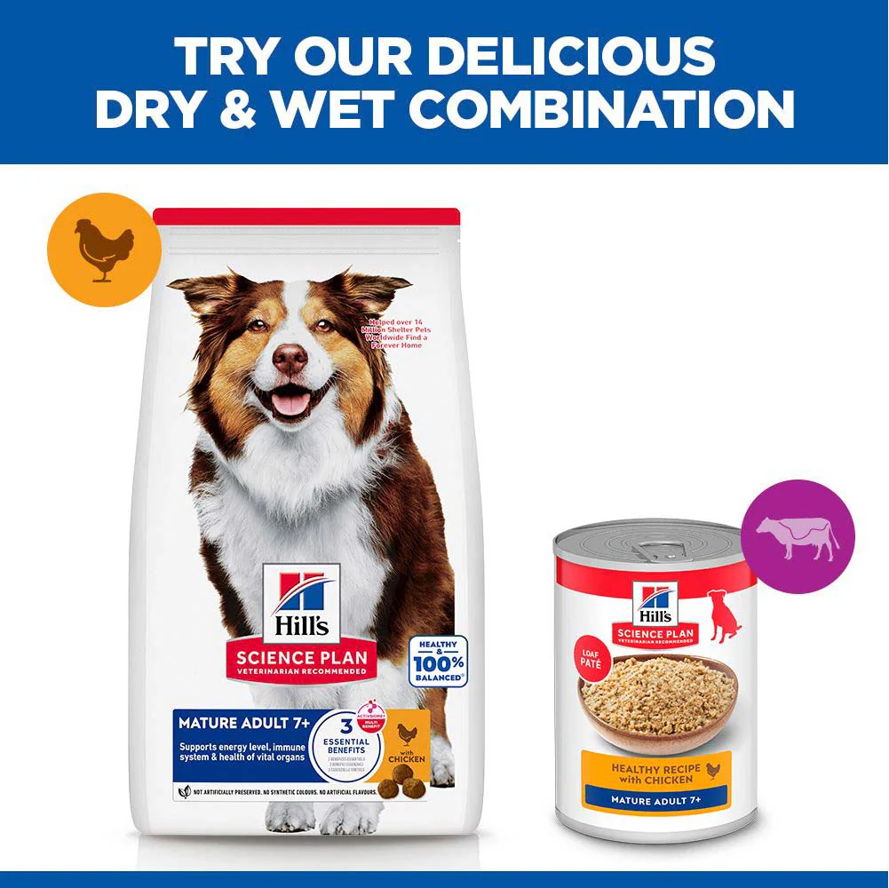 Hills Science Plan Medium Breed Mature 7 Years + Dry Dog Food - Chicken - Image 5