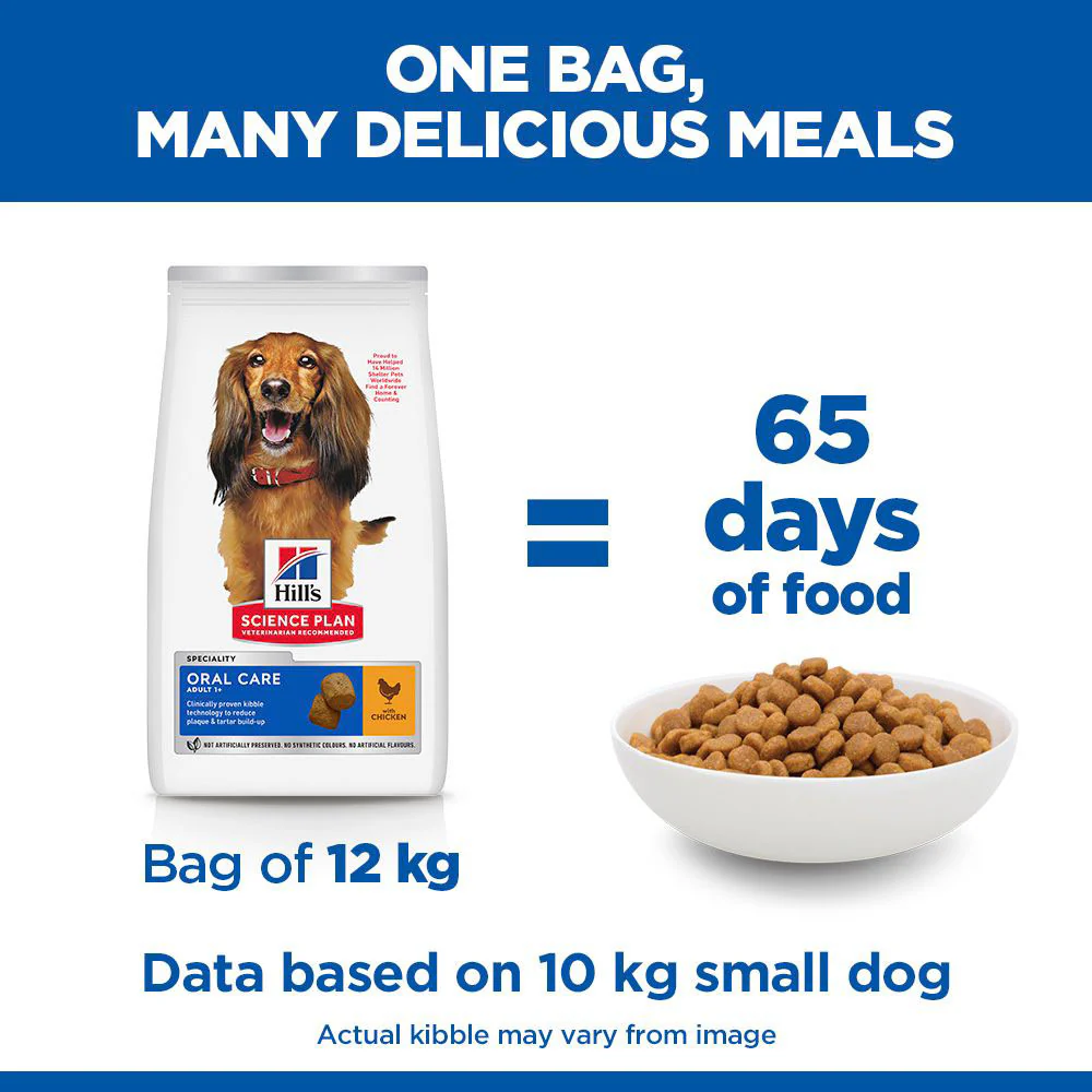 Hills Science Plan Oral Care Medium Breed Adult Dry Dog Food - Chicken - Image 5