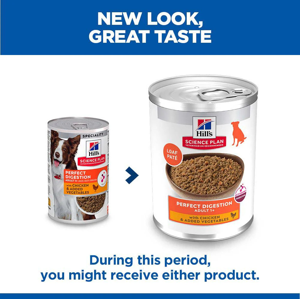 Hills Science Plan Perfect Digestion Adult Dog Food - Chicken & Vegetable - 12x363g cans - Image 5