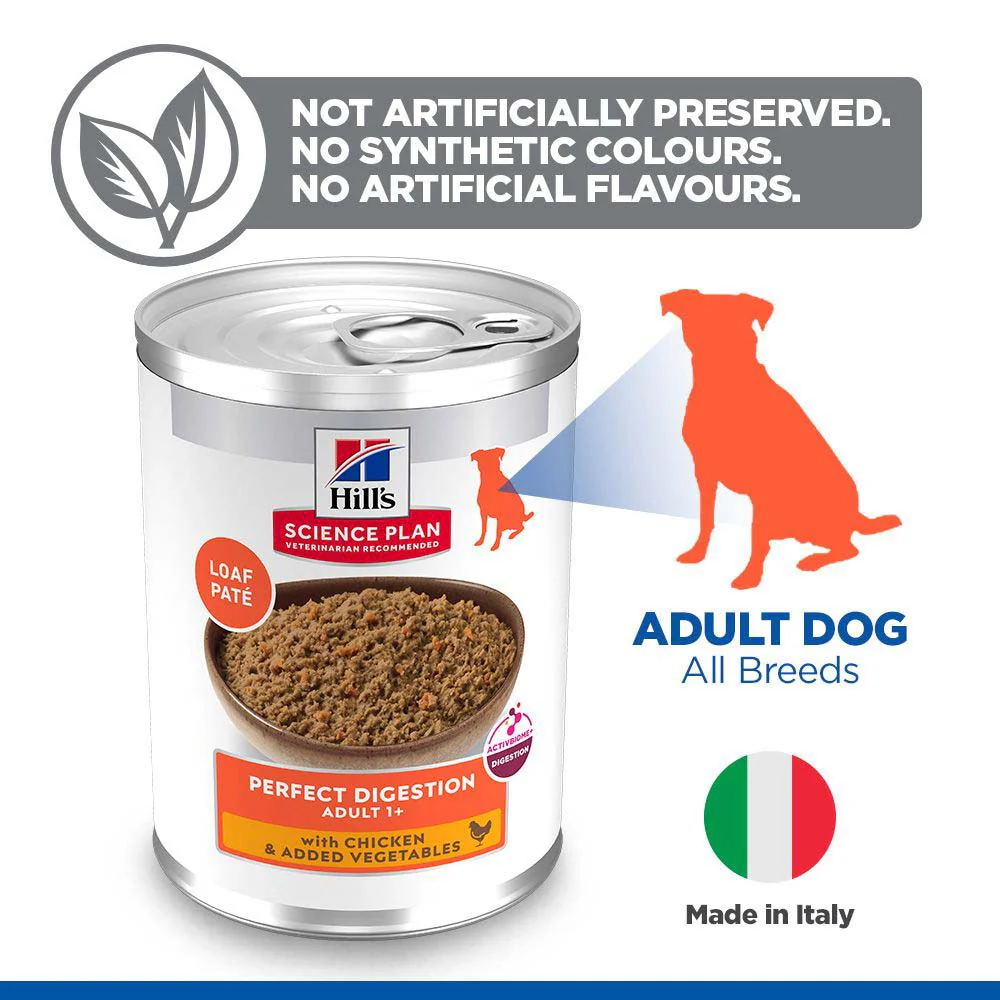 Hills Science Plan Perfect Digestion Adult Dog Food - Chicken & Vegetable - 12x363g cans - Image 6