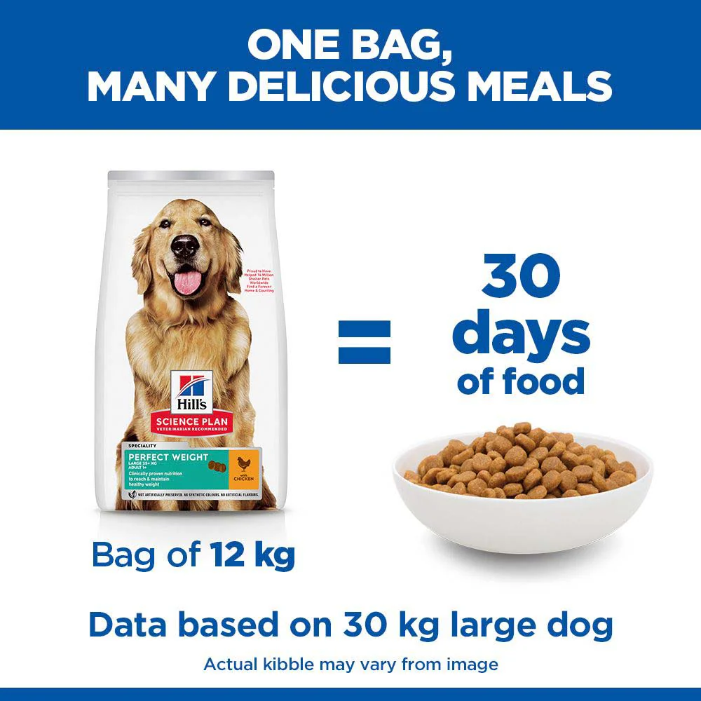 Hills Science Plan Perfect Weight Large Breed Adult Dry Dog Food - Chicken - Image 6