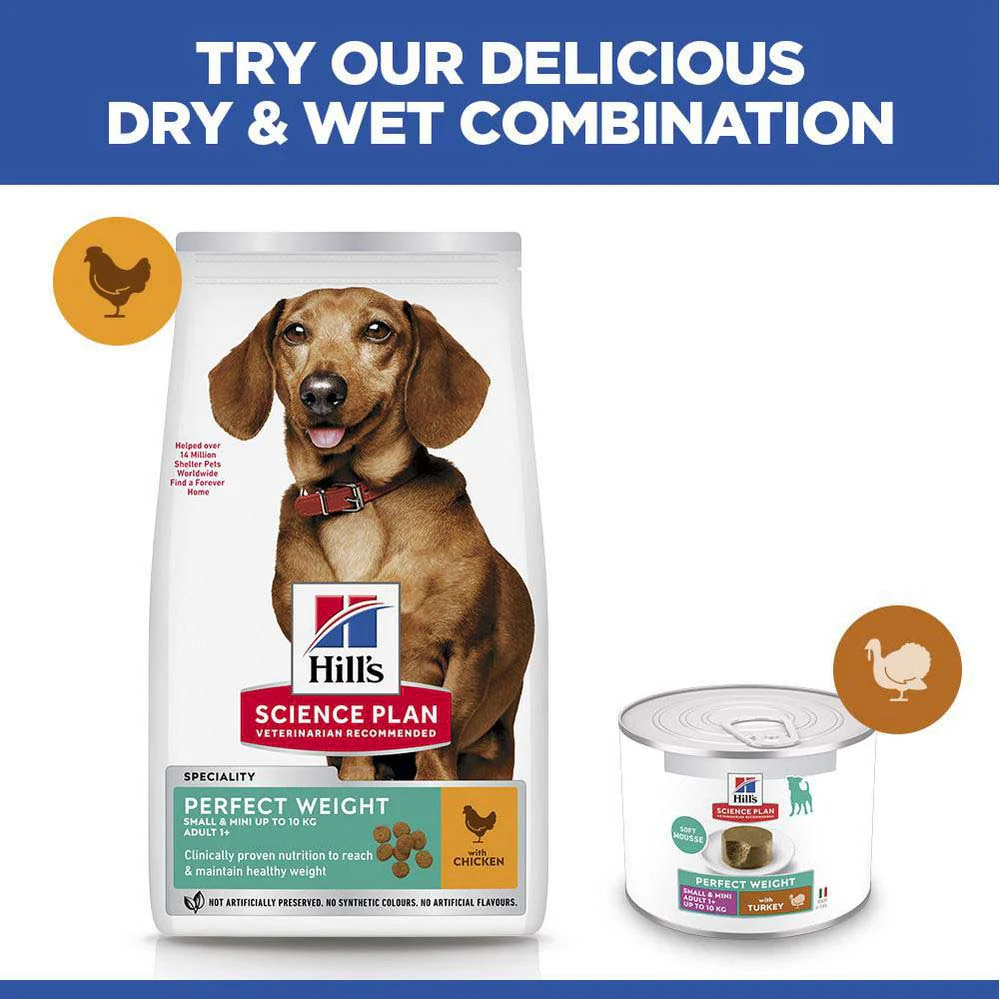 Hills Science Plan Perfect Weight Small & Mini Adult Dry Dog Food - Chicken - Image 5