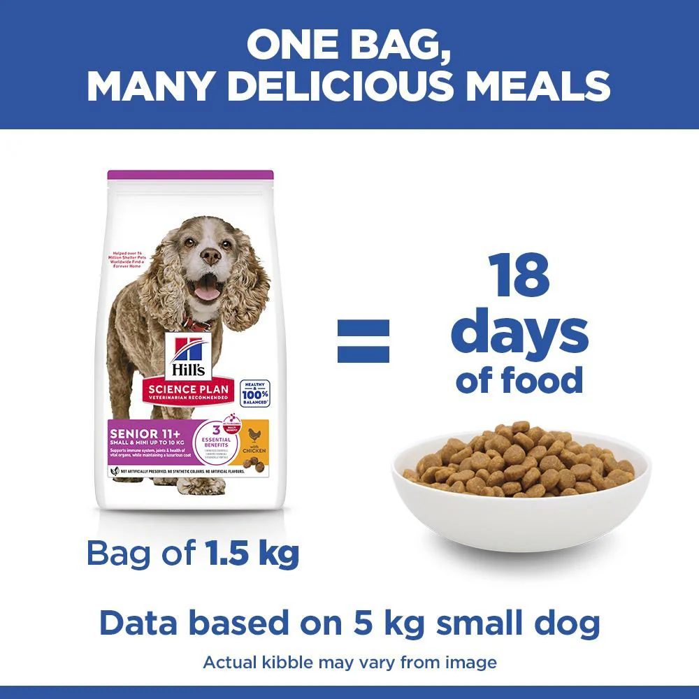 Hills Science Plan Senior 11+ Small & Miniature Dry Dog Food - Chicken & Turkey - Image 5