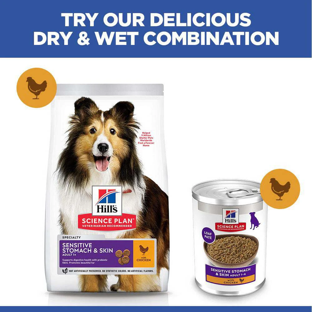 Hills Science Plan Sensitive Stomach & Skin Medium Breed Adult Dry Dog Food - Chicken - Image 5