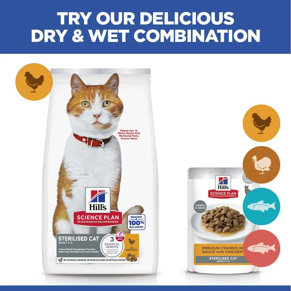 Hills Science Plan Sterilised Adult Dry Cat Food - Chicken - Image 5