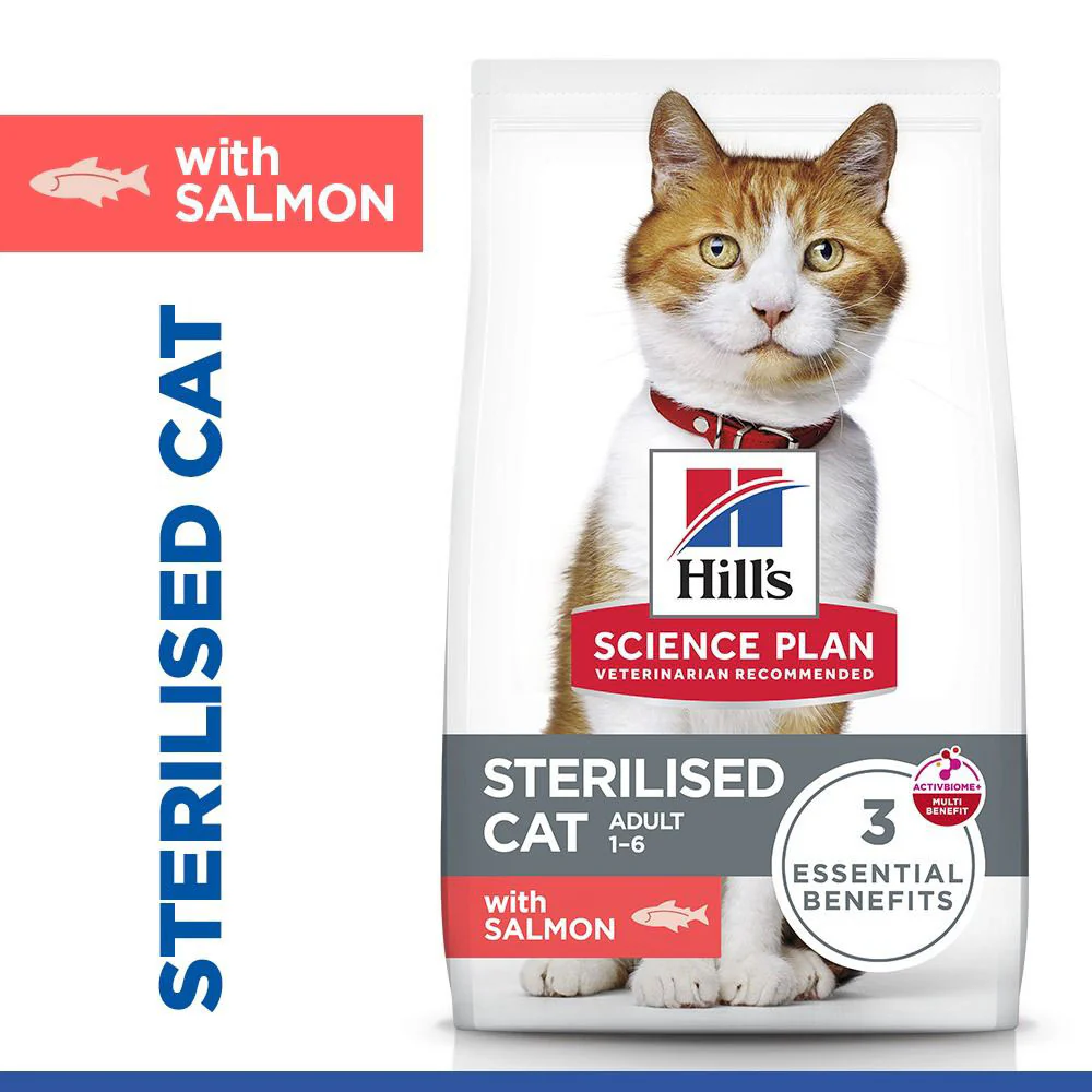 Hills Science Plan Sterilised Adult Dry Cat Food - Salmon - Image 2