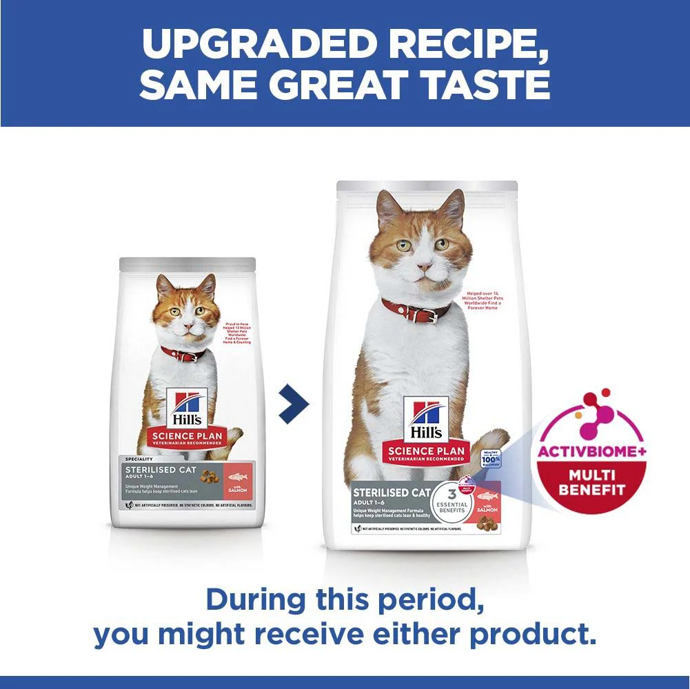 Hills Science Plan Sterilised Adult Dry Cat Food - Salmon - Image 8