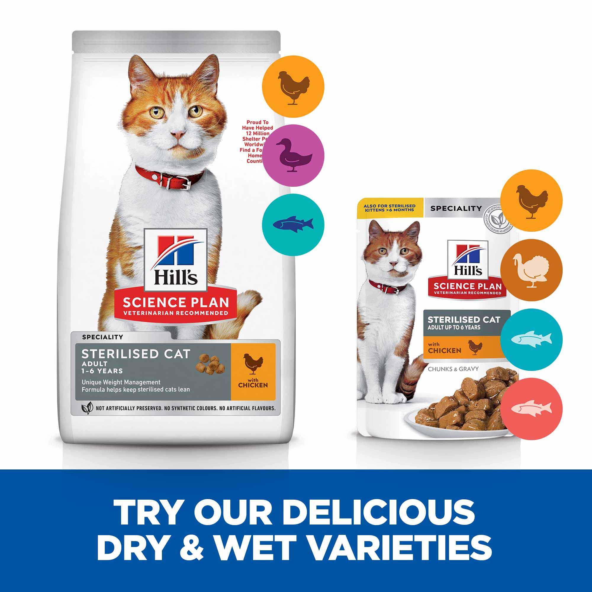 Hills Science Plan Sterilised Adult Wet Cat Food in Gravy - Multipack - 12x85g Pouches - Image 5