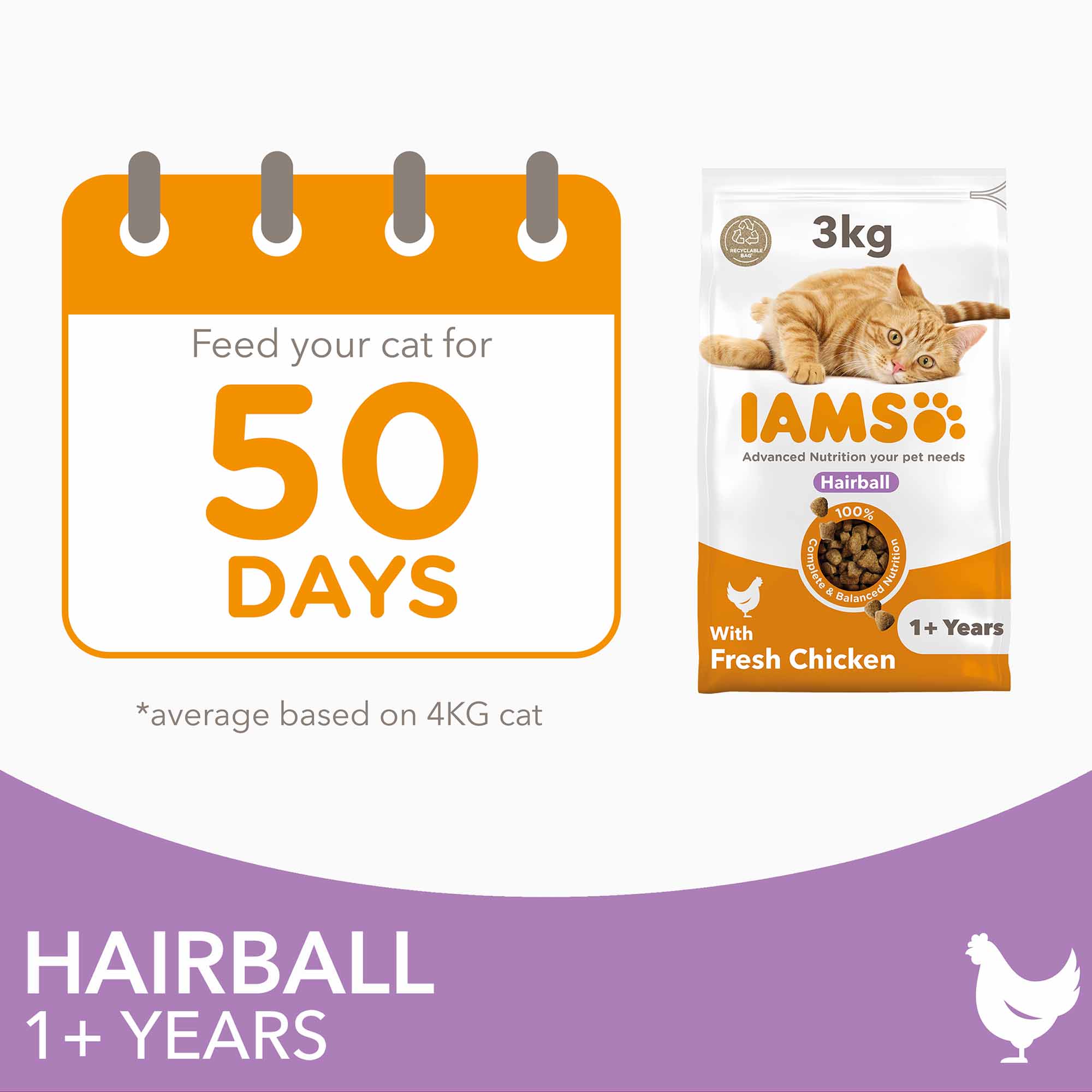 IAMS Hairball Dry Cat Food - Chicken - Image 7